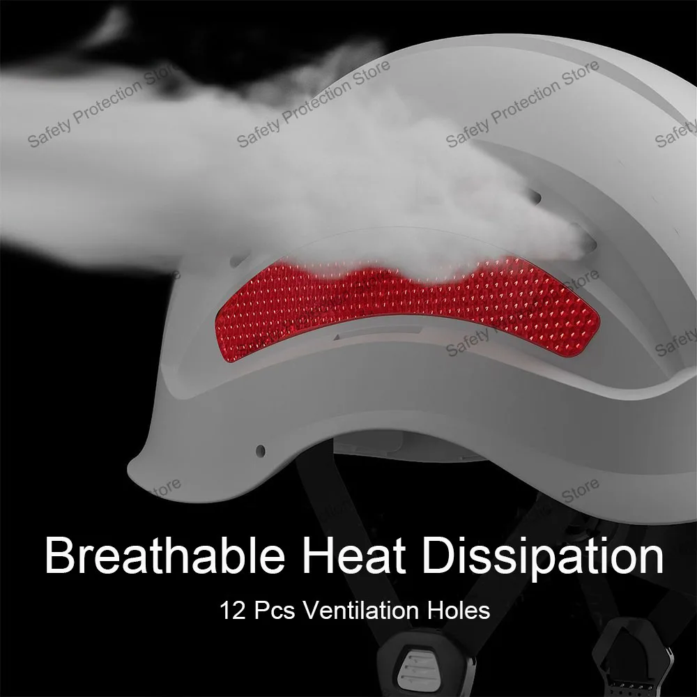 خوذة أمان البناء مع وحدة عاكسة ABS تنفيس قبعة صلبة قابلة للتنفس غطاء أمان لحماية رأس العمل الصناعي