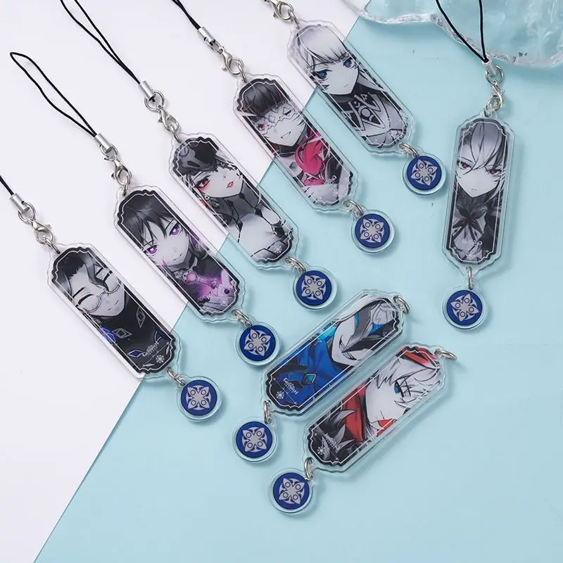 8 pièces Porte-clés Anime Genshin Impact Fatui Pierro Le Docteur Il Dottore, Breloque de téléphone, Accessoires, Pendentif, Porte-clés, Bijou de sac, Cadeau