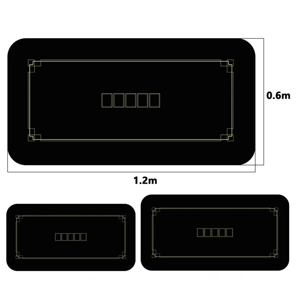 Rubber Tablecloth Poker Table Mat Texas Hold'em Poker Mat Anti-Slip Multiple Sizes Table Top Layout For Table Gaming Mat