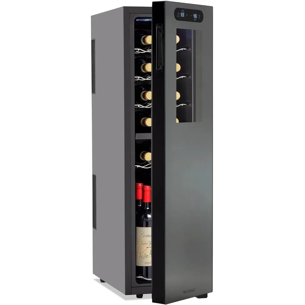 18-Bottle Slimline Dual Zone Wine Cooler - Energy Efficient Freestanding Wine Refrigerator - Upright Bottle Storage