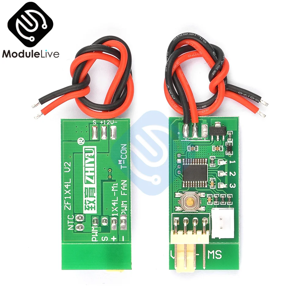 DC 12V PWM 4 Wire Line Fan Temperature Digital Control Controller Speed Regulation for PC Fan Alarm Module Board