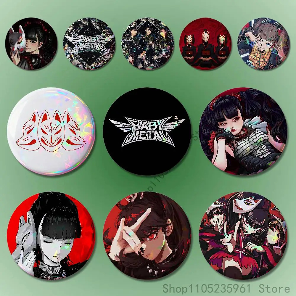 

B-Babymetal Metal Forth Pin Tinplate Round Brooch Cosplay Nijigen Otaku Culture Badges 58mm 44mm 32mm 75mm 25mm