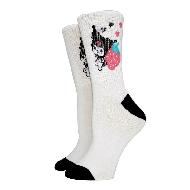 6 أزواج جديد الكرتون النساء الجوارب عادية kawaii الأوسط جوارب أنبوبية spuer لطيف جوارب بناتي جوارب بيضاء وسوداء أنيمي الجوارب حجم 35-40 #5