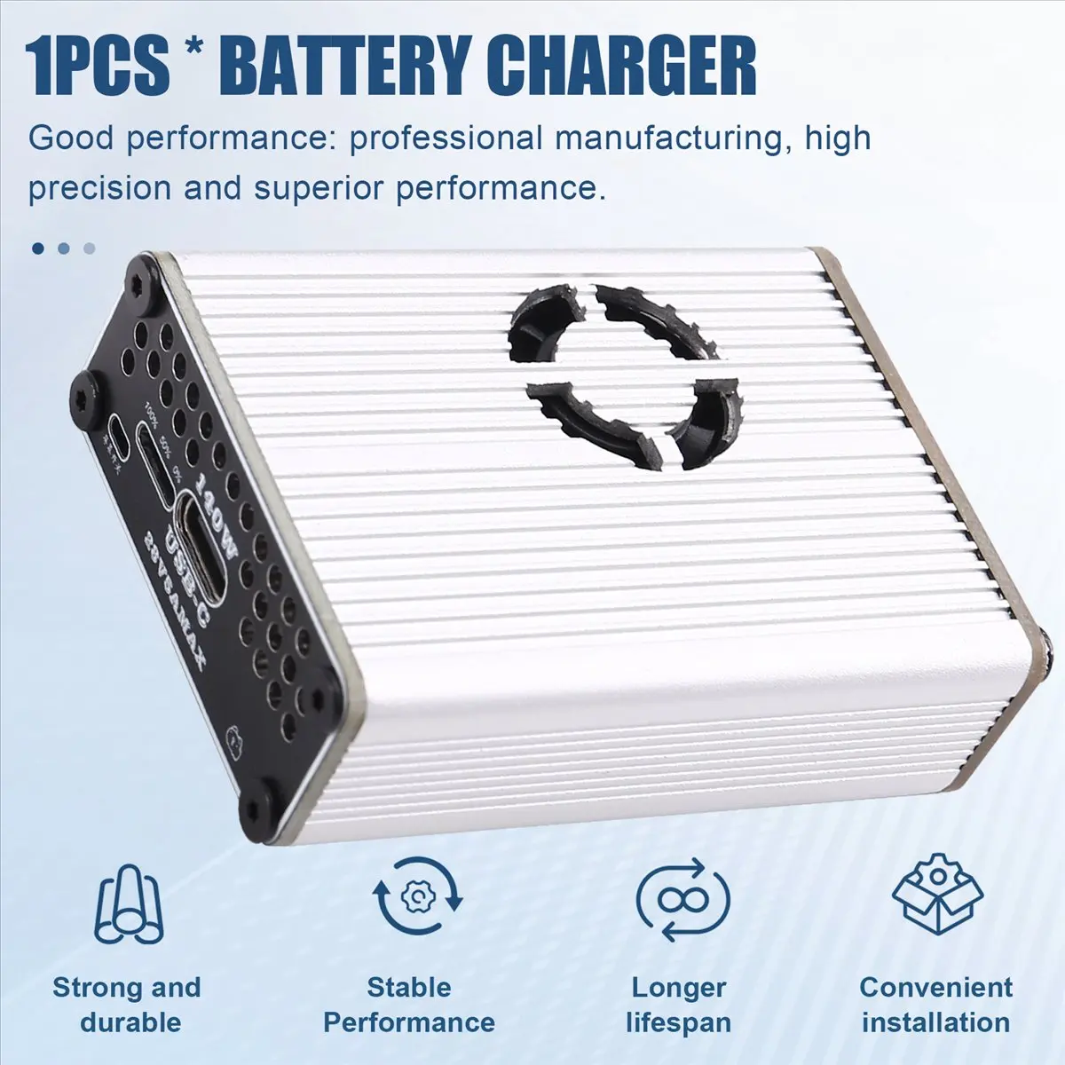 ♋♐…BUY PD3.1 140W Bidirectional Fast Charger TYPE C USB 2S with Cooling Fan for LiFePO4/Li- Batteries -PD3.1/QC4+/ Silver
