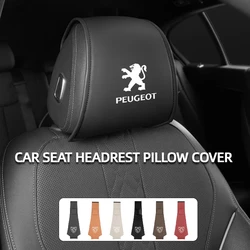 2PCS Leather Car Seat Headrest Protective Cover Accessories For Peugeot 407 508 2008 5008 307 308 3008 206 207 208 107 106 205