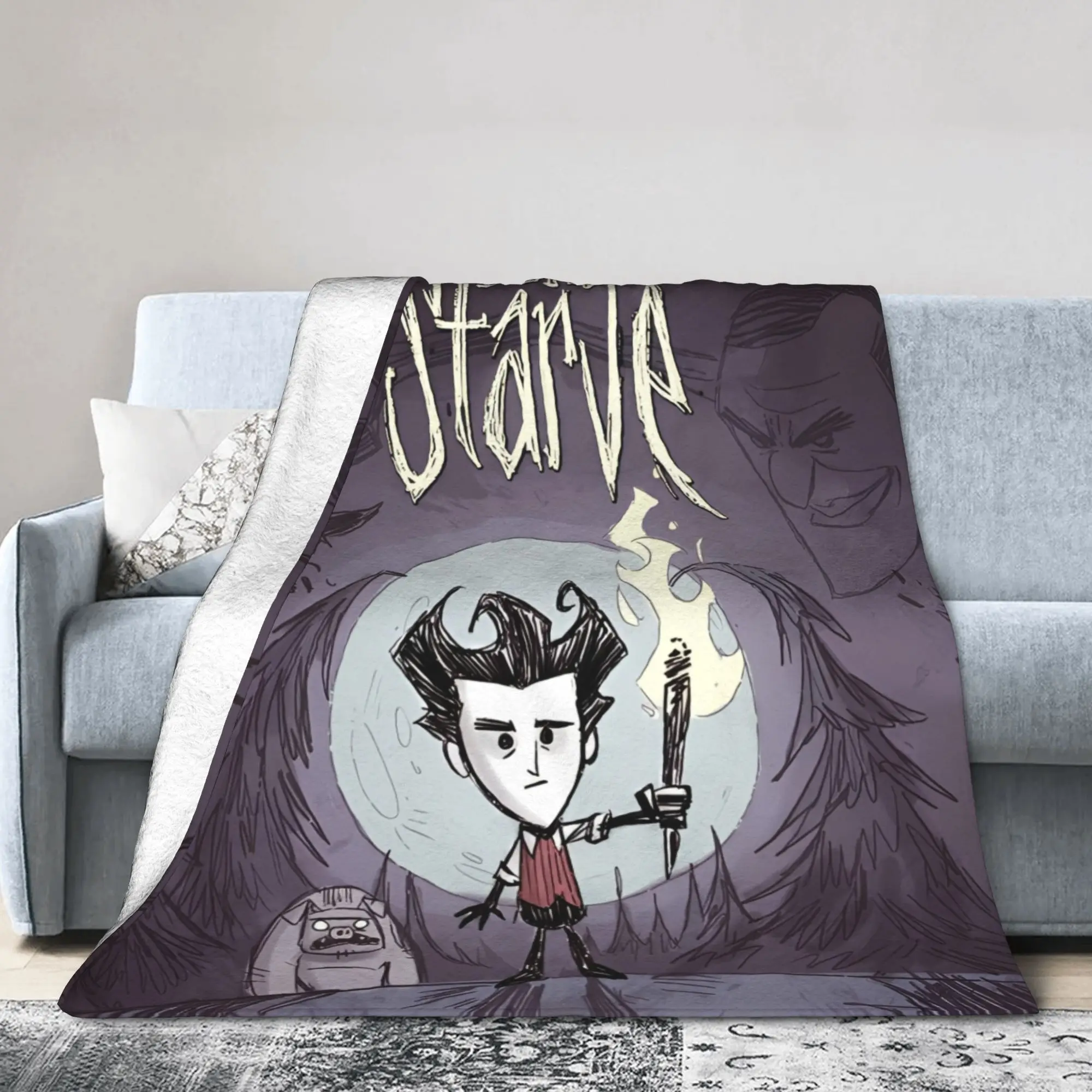 

Don't Starve Survival Game Flannel Throw Blanket Giant Boar for Bedding Knitted Blanket Outdoor Soft Portable Quilt