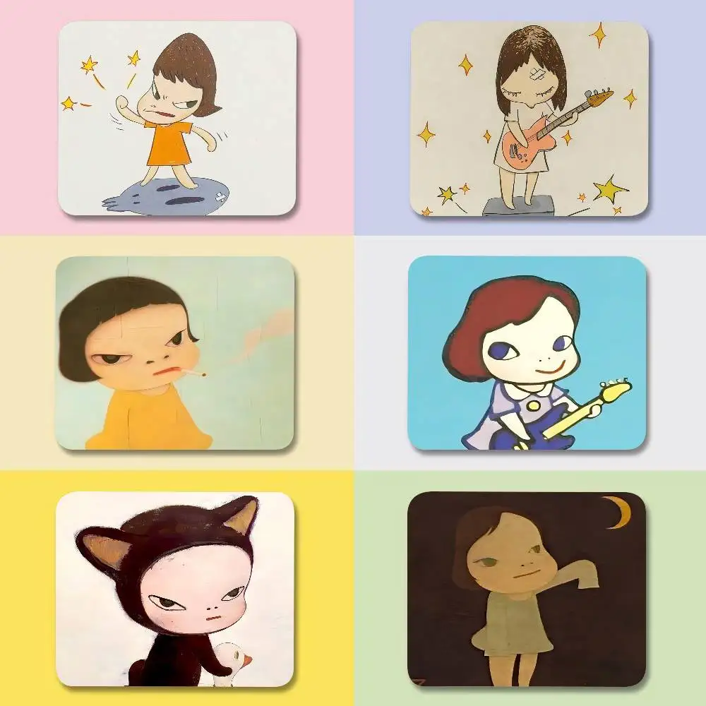 

Y-Yoshitomo Nara D-Doll Mouse Pad Small Size Creative Table Mat Coaster Game Mouse Pad Desk Mouse Accessories Square Carpet