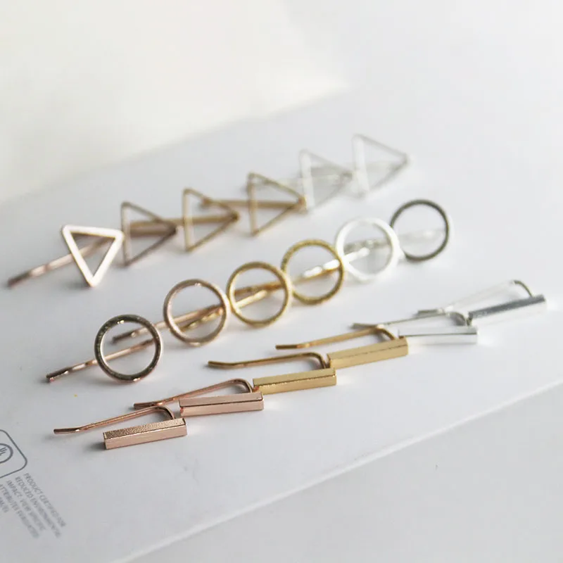 Factory Clearance 50Pair/Lot Geometric Round Circle Bar Triangle Earrings Climbers Women Copper Ear Crawler Share With Friends