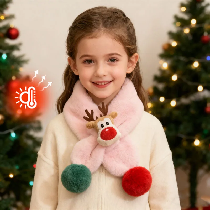 أطفال يندبروف وشاح أفخم الرنة عيد الميلاد وشاح الطفل الرقبة أدفأ للجنسين الأطفال وشاح السلامة المعتمدة