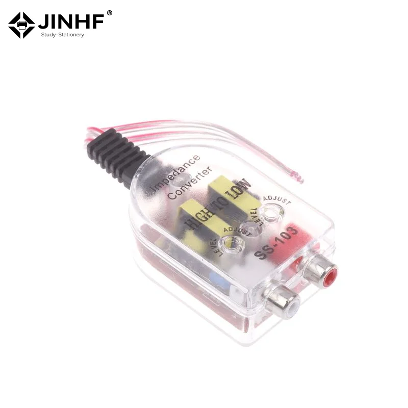 1/3Pcs High To Low Level Audio Output RCA Adapter Car Subwoofer Impedance Converter Uncharged Power Mode Car Audio Accessories