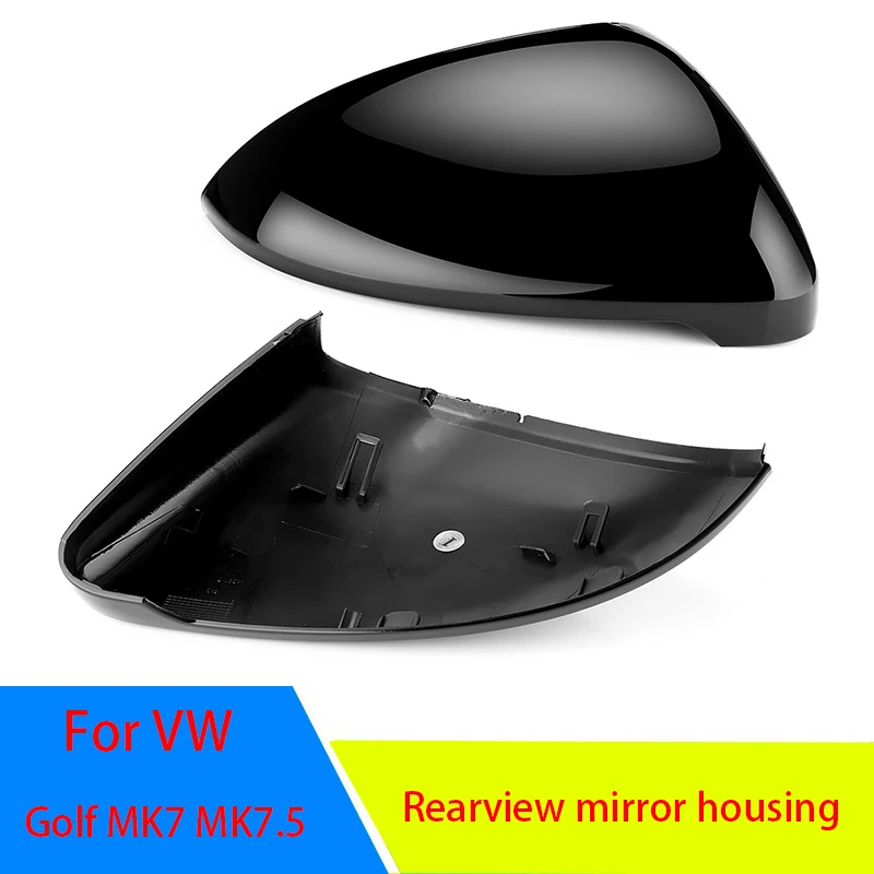 1 Pair Car Glossy Black Car Side Mirror Housing 5G0857537 5G0857538 For VW Golf MK7 MK7.5 GTI/GTD Hatchback