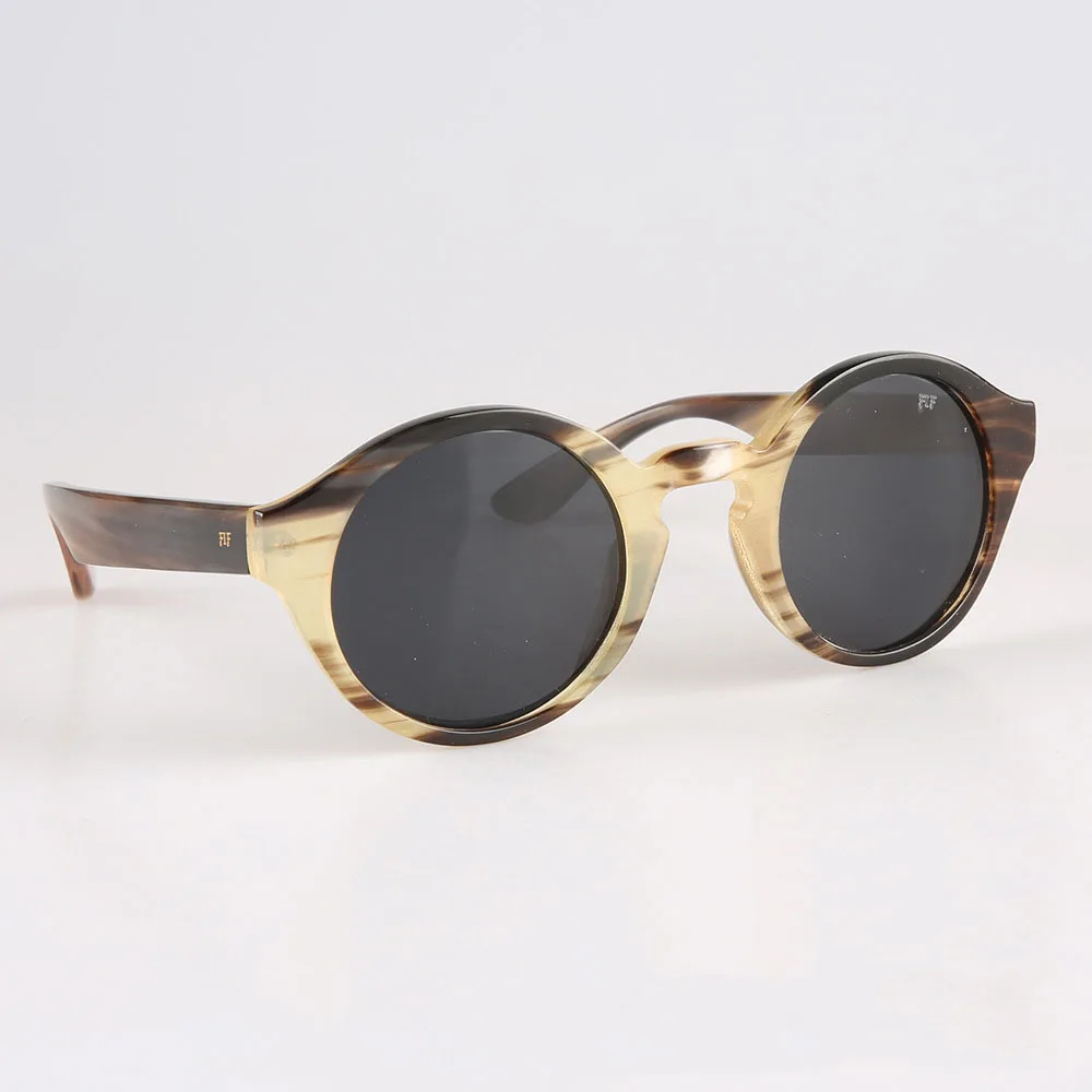 

Women's Sunglasses Men Round Stripes Retro Unique Handmade Natural Horn Sunglass Man Luxury Myopia Eyeglass Frames