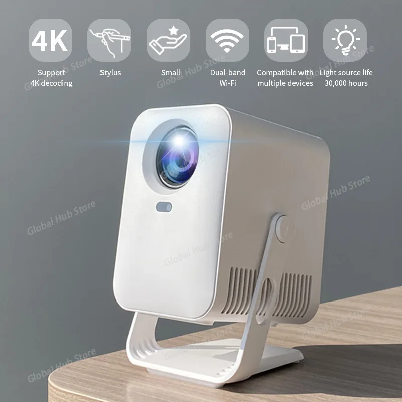 2025 New Projector with Built-in Pan/tilt Touch Smart Projector 4k Mini Portable Projector