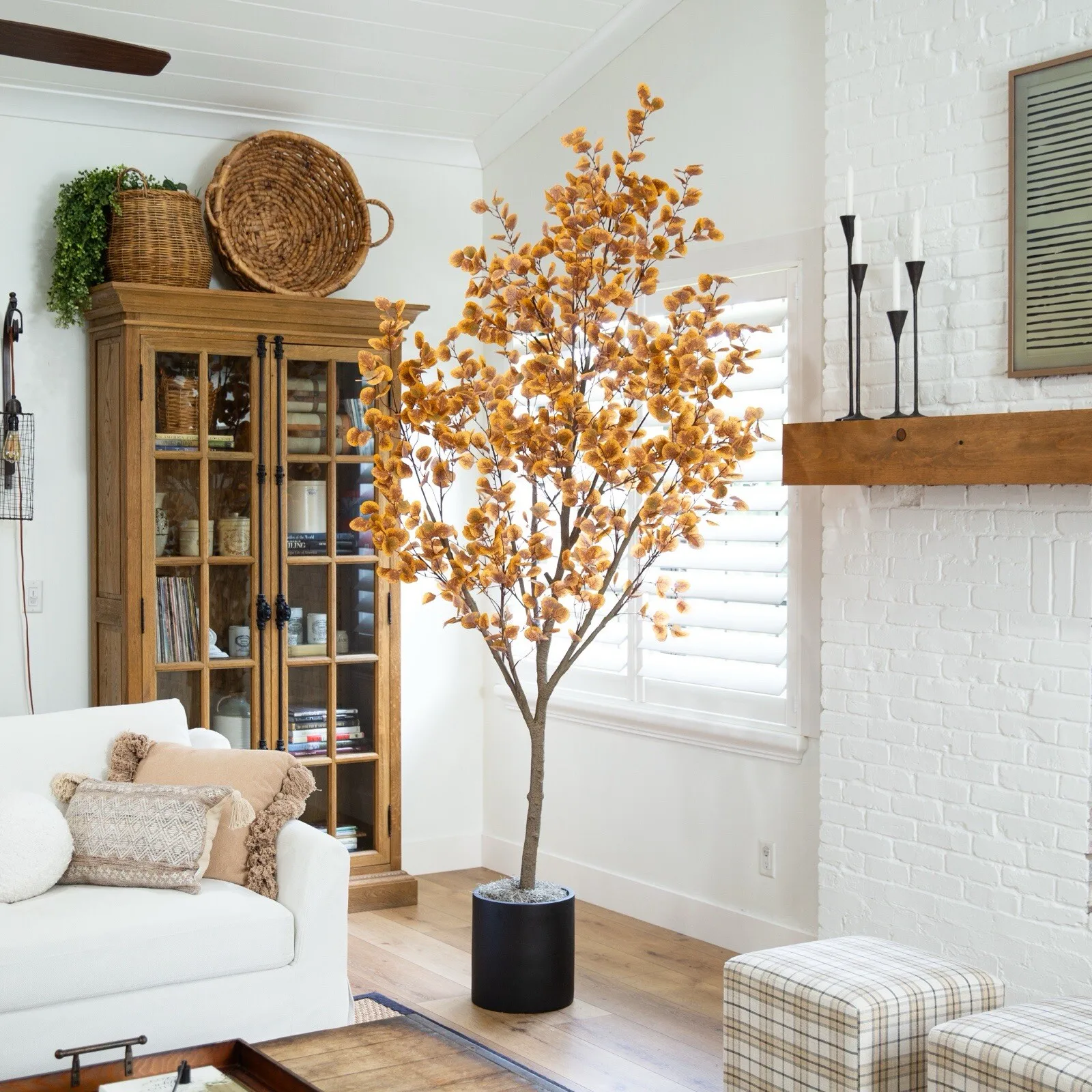 

9-футовое осеннее эвкалиптовое искусственное осеннее дерево для домашнего декора. Розничная продажа $499