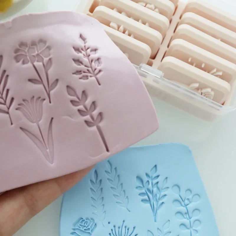 New Clay Cutter Flower/Plant Leaves Stamps Polymer Clay Molds Pottery Ceramic Embossed Jewelry Earring Making Tools