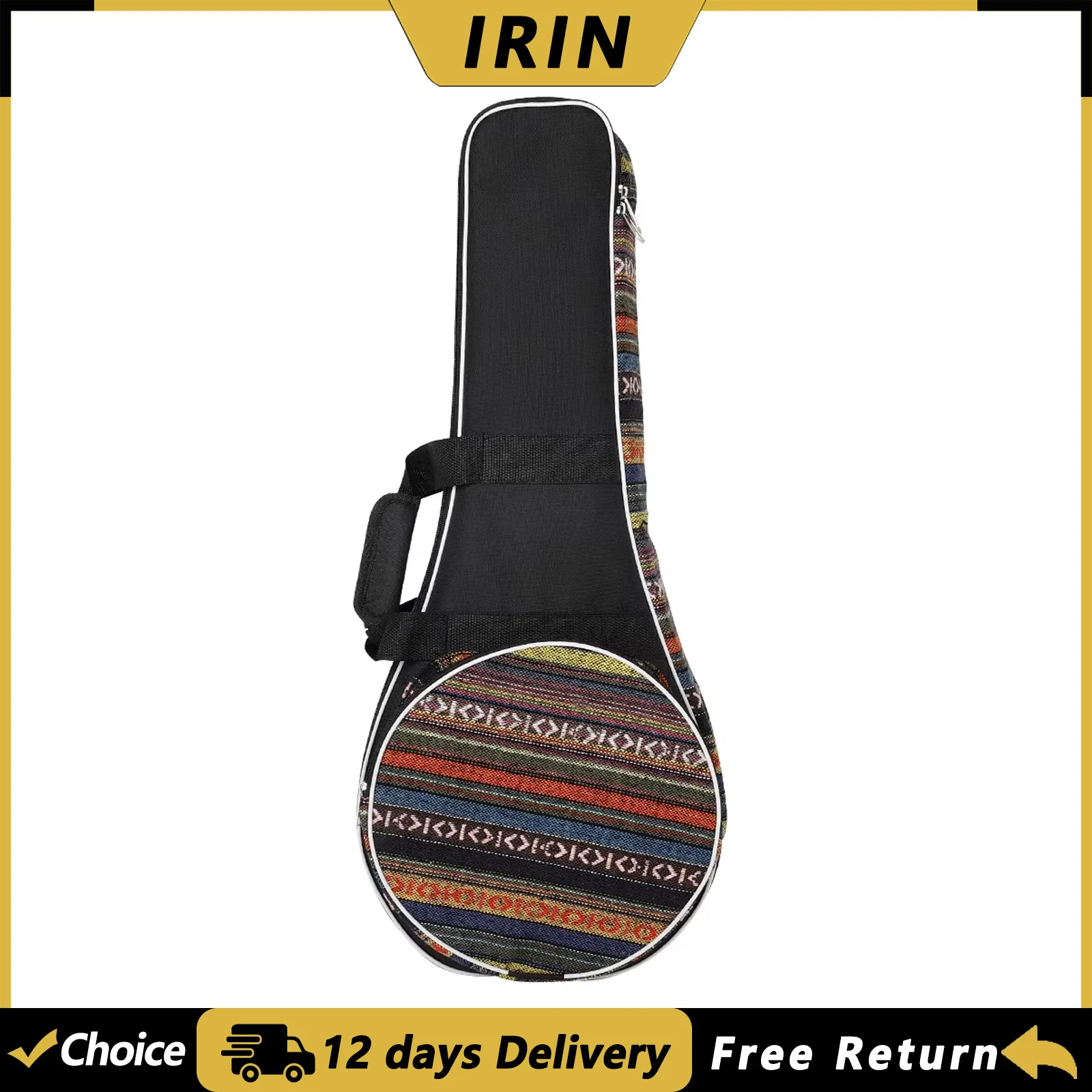 IRIN Mandoline Gitarrenkoffer Mandoline Oxford Gig Bag Verstellbarer Schultergurt Bunte Handtasche Saiteninstrument Rucksack