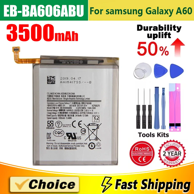 EB-BA606ABU,Replacement Phone Battery+Tool,For Samsung Galaxy A60 M40 SM-A606F SM-A6060 SM-A606Y SM-M405F SM-M405FN,3500mA