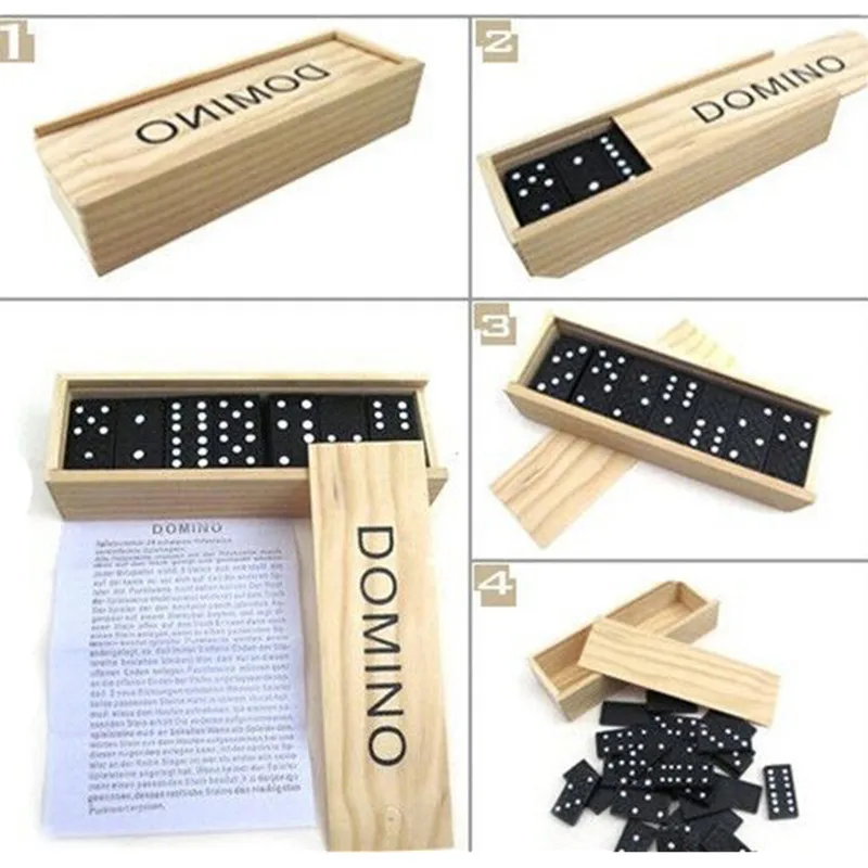 Domino with Wood Storage Box- Very Suitable for Family Game Nights Domino Board Games With Instructions Educational Toy for Kids