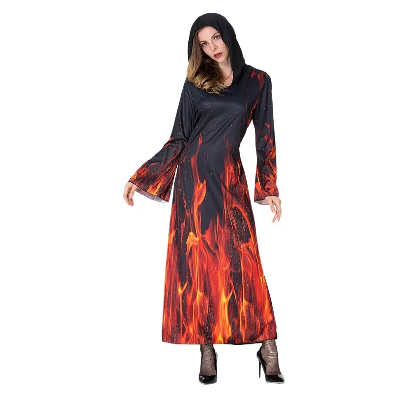 Halloween Hell Flame Demon Cosplay Costume Ghost Festival Party Witch Costume