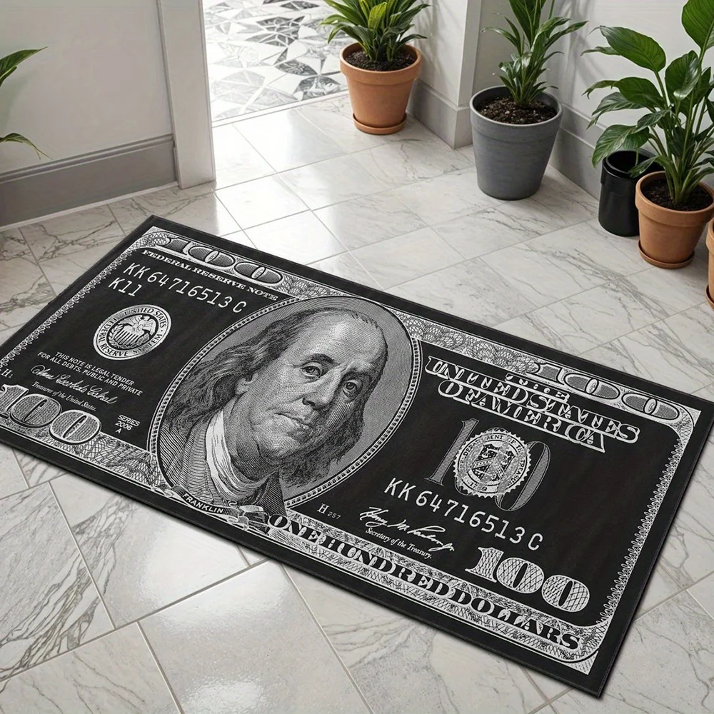 VIKAMA A Black And Grey Patterned Long Strip Carpet For The Entrance Corridor a Halloween And Thanksgiving Rug For Home Decor