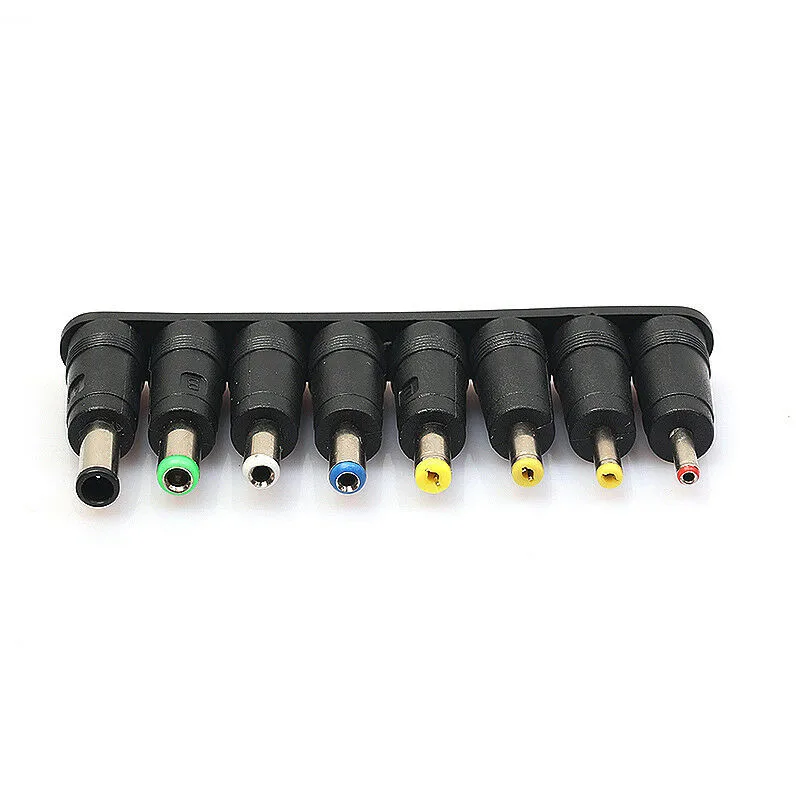 8pcs DC Power Adapter Tips Set for Laptop Chargers Including 5.5mm 6.3mm 4.8mm 4.0mm and 3.5mm Outer Diameter Options