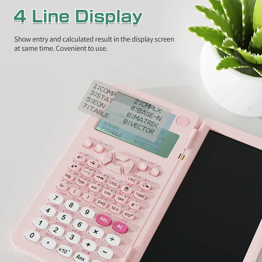 Foldable Scientific Calculator 10-Digit Digital Large Display with an Erasable Writing Tablet Digital Drawing Pad Math NEWYES
