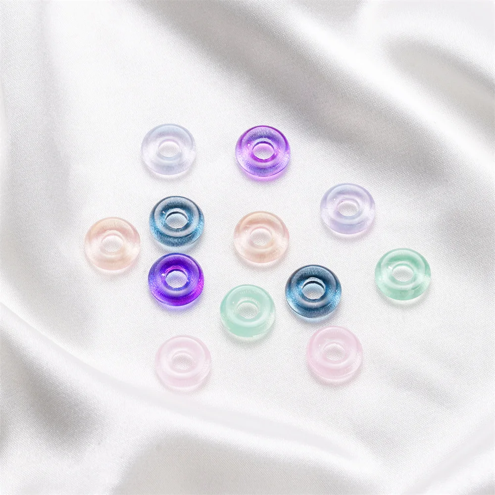 10PCS Colored Circle Beads Imitation Jade Abacus Beads Large Hole Beads Barrier Beads DIY Material Accessories Wholesale