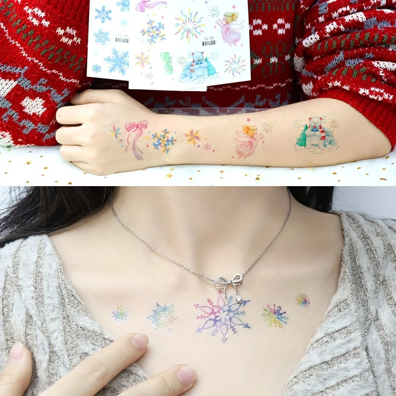 تصاميم ندفة الثلج، رجل الثلج، البطريق والرنة |   مثالي لحفلات العطلات، حشو الجوارب وحقائب الهدايا