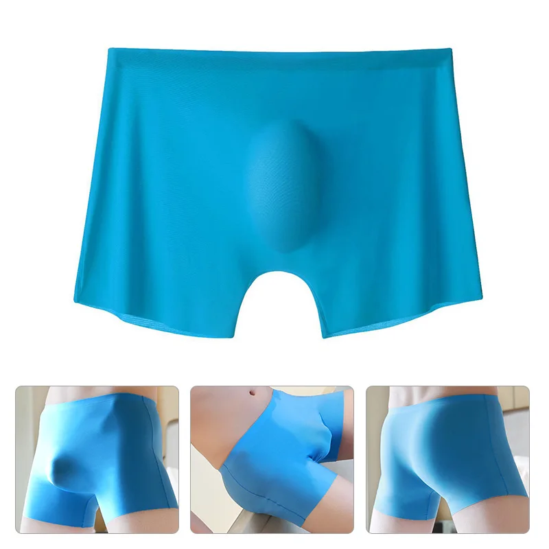 Ropa interior suave sin costuras para hombre, calzoncillos ultrafinos de seda de hielo, Bóxer elástico transparente, Verano