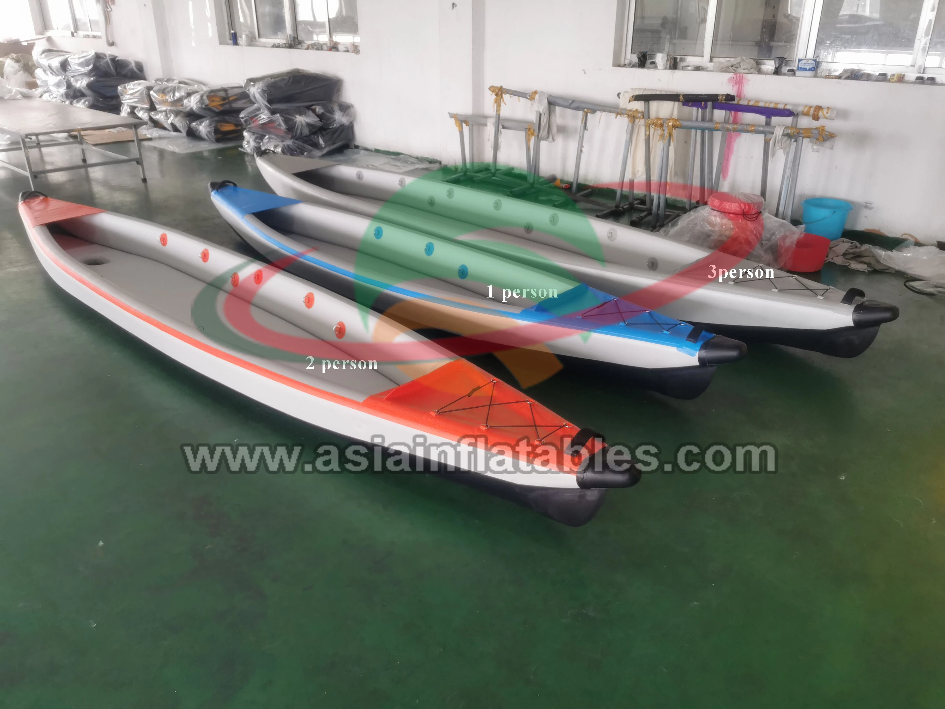 Ocean Sea Inflatable Double 2 Person Fishing Paddle Kayak Manufacturer PVC Double Layer Inflatable Kayaks - view 2