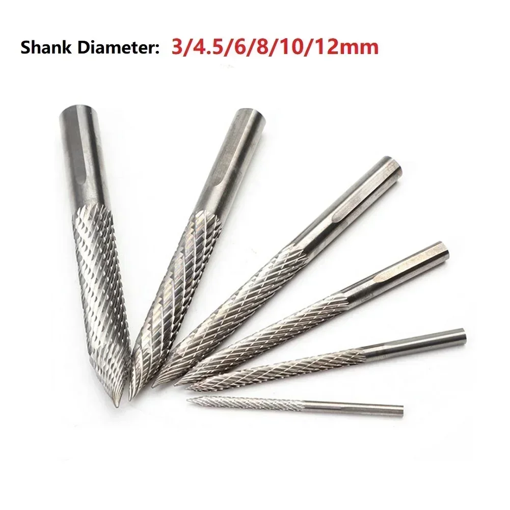 1pcs Professional Mushroom Nail Tyre Repair Drill Bit 3-12mm Fish Scales Triangular Diamond Cutting Tungsten Bit