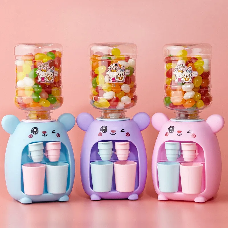 Mini Water Dispenser Toys Double Outlet Water Juice Drinking Fountain Cartoon Rabbit Kids Simulation Appliances Kitchen Toys