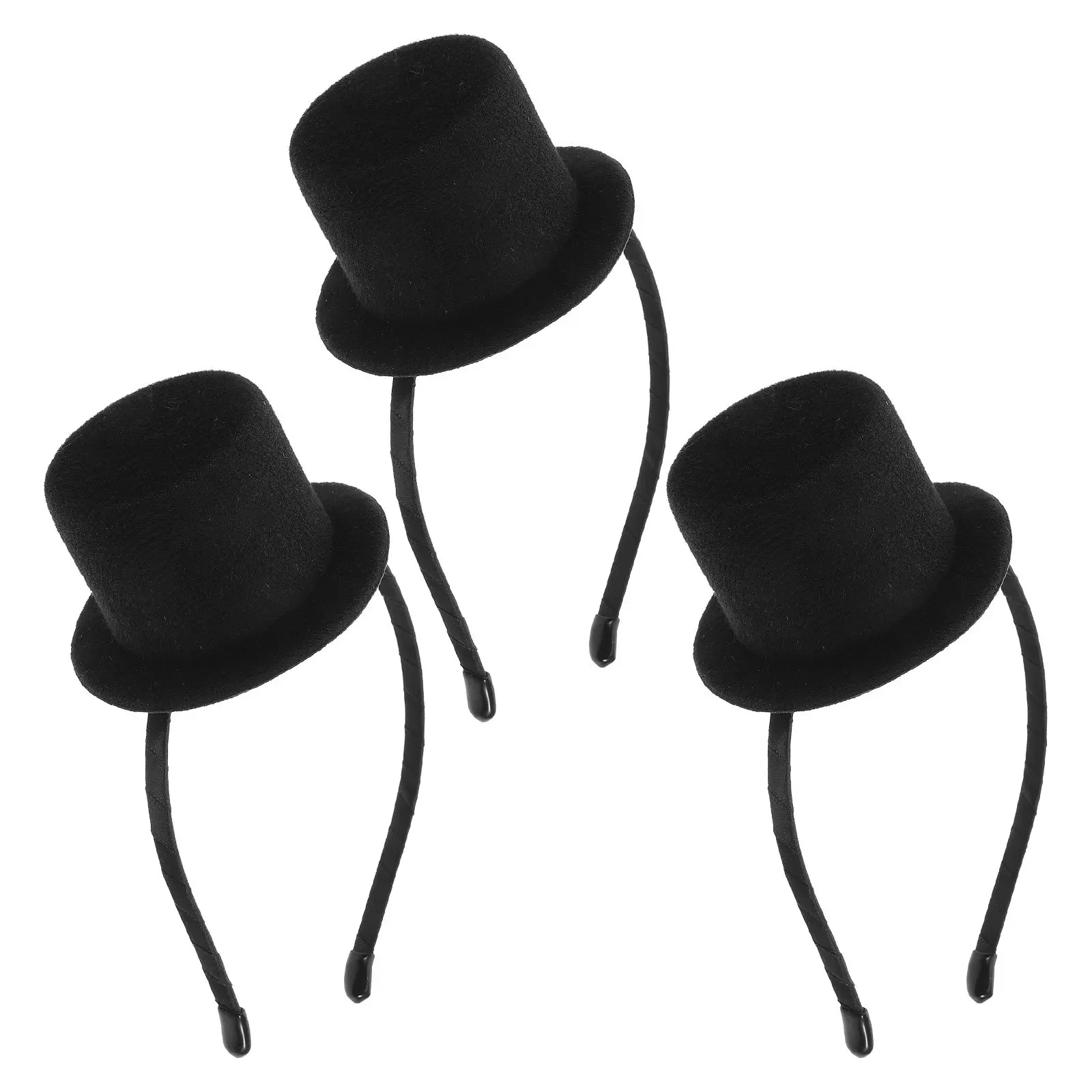 

3Pcs Party Top Hat Headband Mini Bowler Vintage Flapper Costume Victorian Wedding Holiday Halloween Carnival Birthday Dress Up