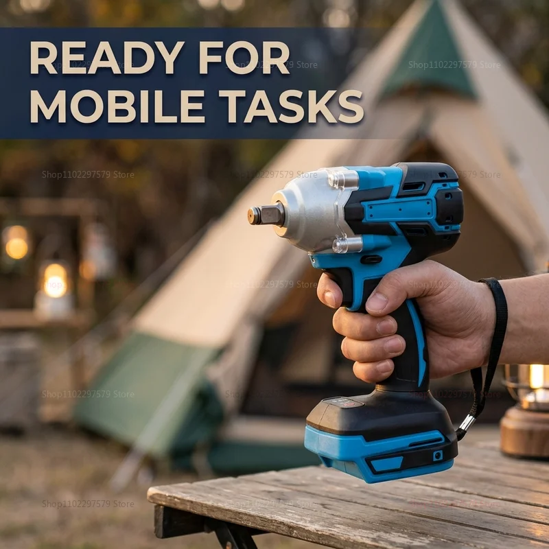 Cordless Electric Impact Wrench High Torque for Automotive Construction Repair DIY Home Use Hand Tool No Battery Included