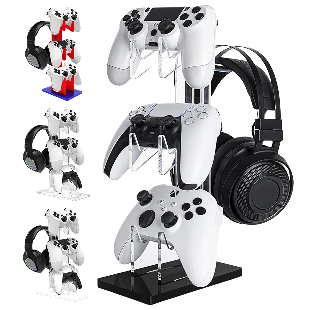 Soporte para controlador de Gamepad, soporte estable para controlador de auriculares, soporte de escritorio para PS5/4/3/2/Xbox para Switch Pro