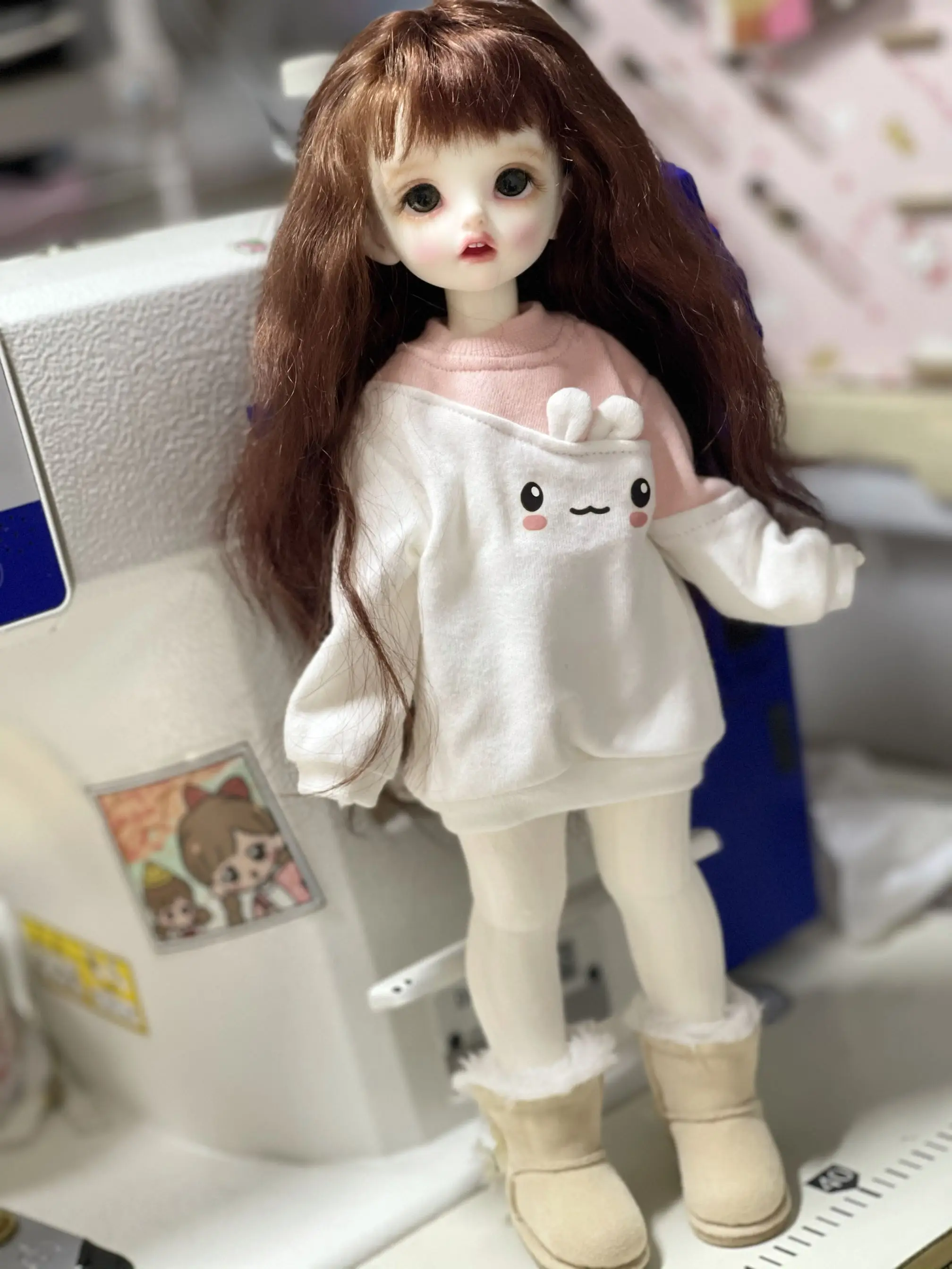 

BJD doll clothes suitable for 1/4 1/6 size cute rabbit doll sweater bjd doll clothes 1/4 1/6 doll accessories (2 colors)