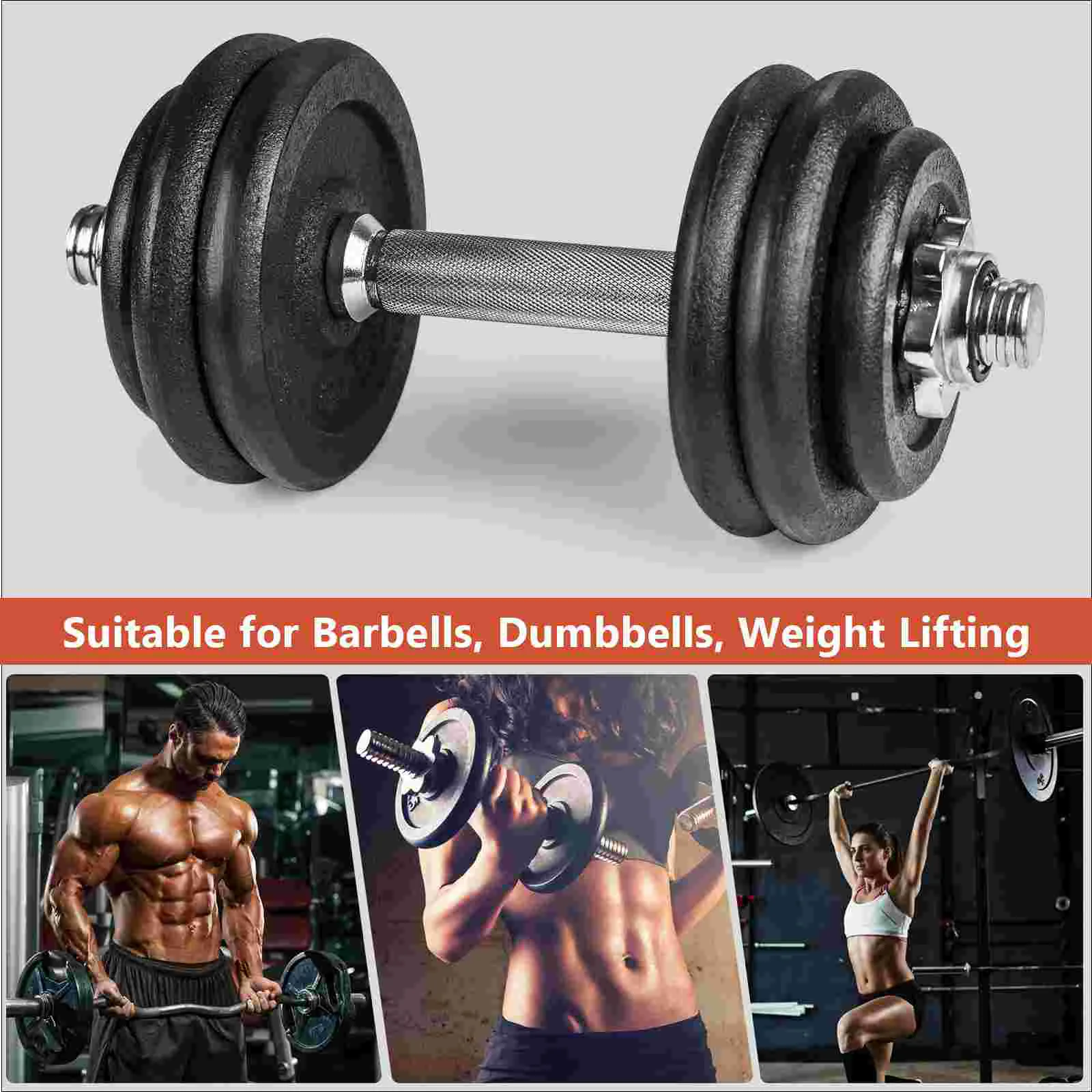 2 PCS สายรัดยก Dumbbell Clamps ปลอกคอ End Hex Nut เข็มขัดหัวเข็มขัดเพดานตะขอ Heavy Duty Barbell สกรูหมวกเหล็กฟิตเนส