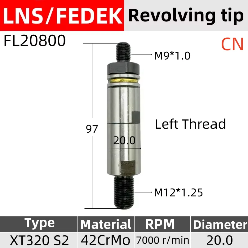 LNS FL-20800 Revolving tip rotary joint XT320 S2  Fedek  Automatic Bar Feeder Parts