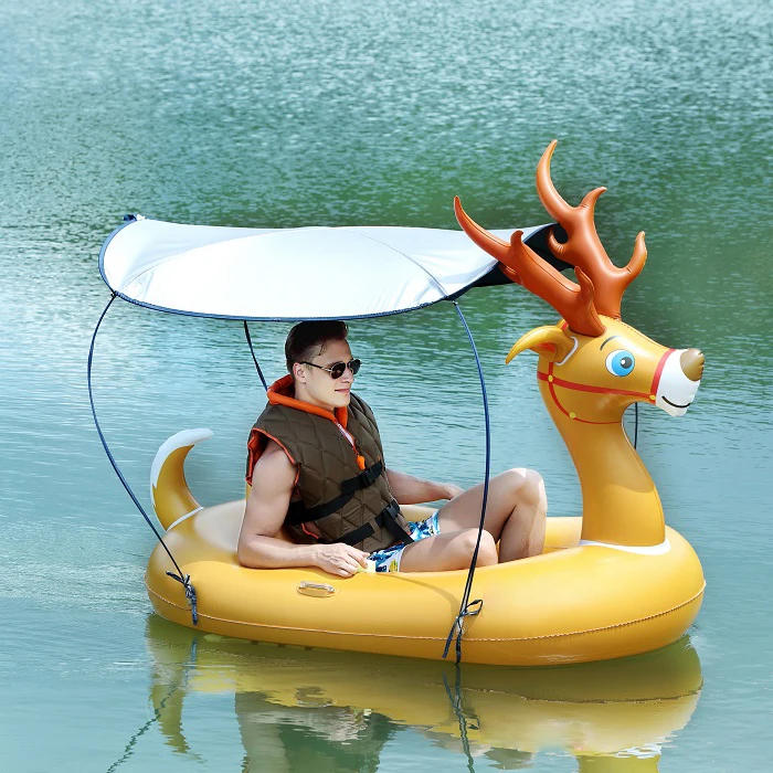 Glitter Ride Inflatable Unicorn Deer Carton Float Summer Swimming Water Party PVC Pool Toys