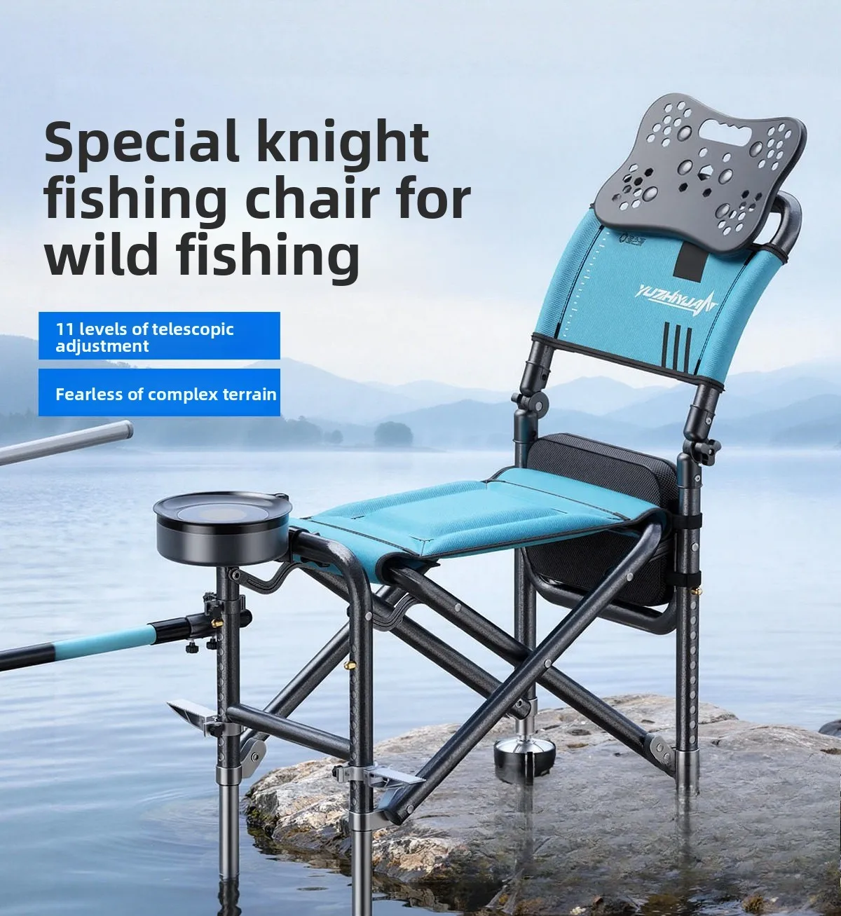 New Multifunctional Knight Fishing Chair Portable Folding Fishing Stool Special Seat for Outdoor Wild Fishing