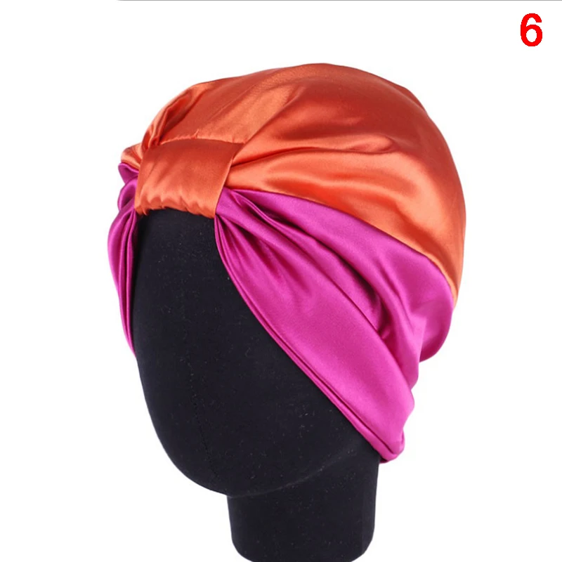 6 Kleuren Zijde Salon Motorkap Vrouwen Slaap Douche Cap Elastische Haarverzorging Bonnet Head Wrap Hoed