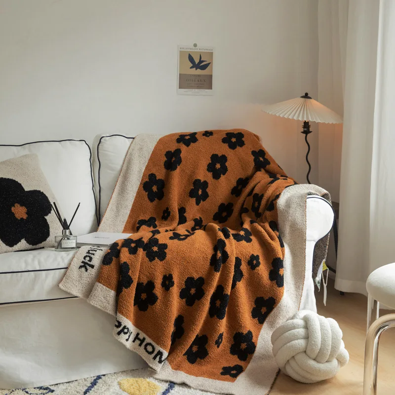 Korean-style pastoral small floral thick blanket for living room, sofa, office, nap, multifunctional cover blanket, thick and wa