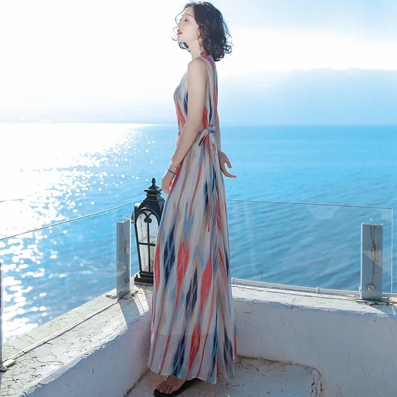 Robes Maxi en Satin de soie pour femmes, longue robe de plage en mousseline de soie, vêtements Boho, Promotion coton Xxl, sensuel, Sexy, tendance, Y2k, 2024