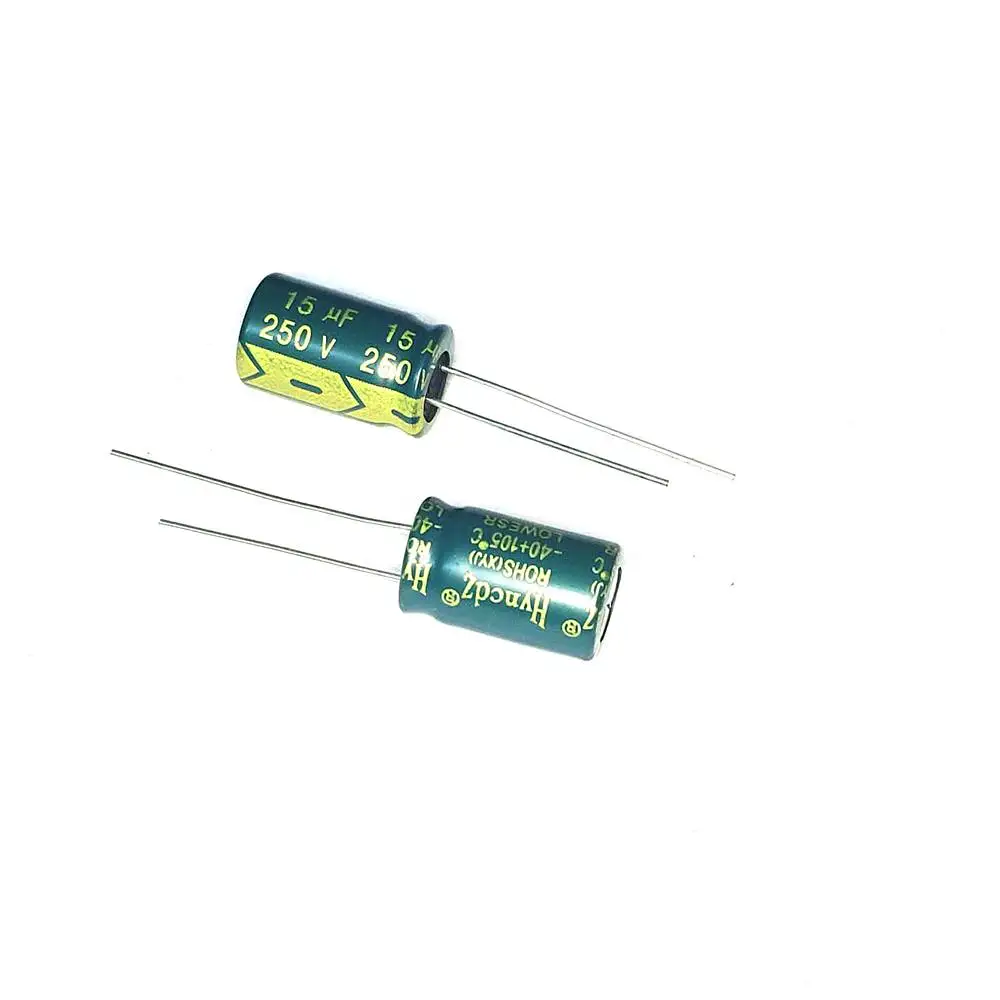 50pcs 15uF 250V 15MFD 250WV Aluminum Electrolytic Capacitor 10*16mm Radial