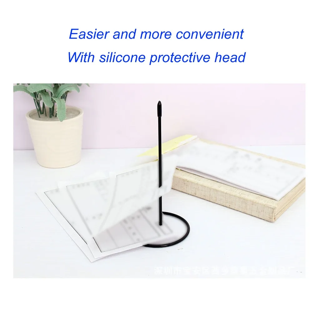 4Pcs Black Receipt Holder Stable Reusable Receipt Stabber with Protective Rubber Cover 14cm Long Desk Receipt Holder