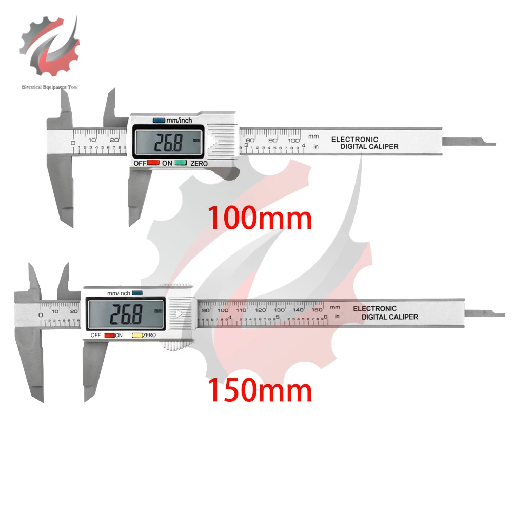 Digital Vernier Caliper LCD Electronic Altimeter Micrometer Measuring Tool Plastic Ruler 0-150mm 0-100mm Measuring Tool