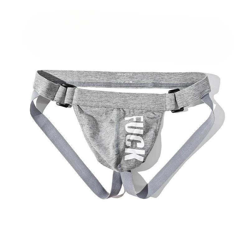Men Letter Print Thong Underwear Breathable Backless Jockstrap Elastic U Convex Pouch Lingerie Panties