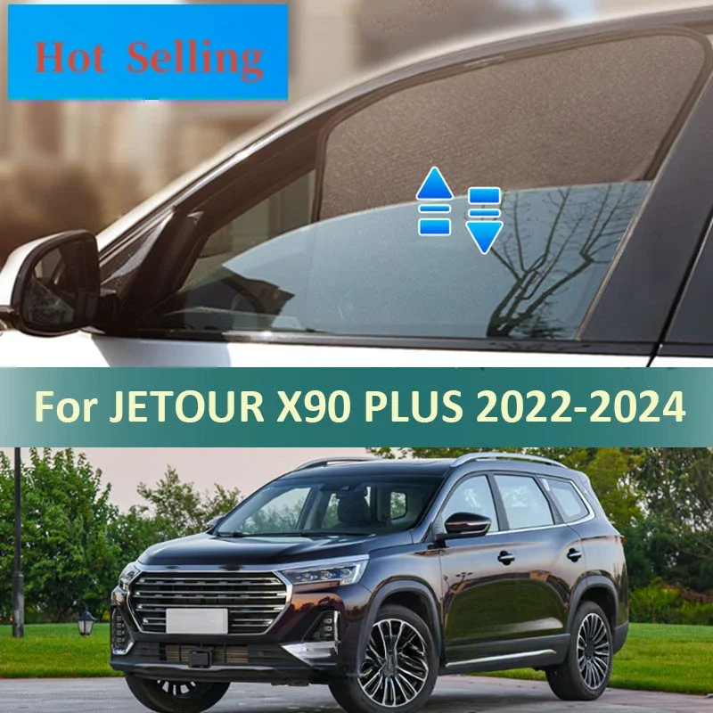 

For JETOUR X90 PLUS 2022 2023 2024 Magnetic Sunshade Car Side Window Mesh Curtains Sun Visor Sunscreen Heat insulation Cover