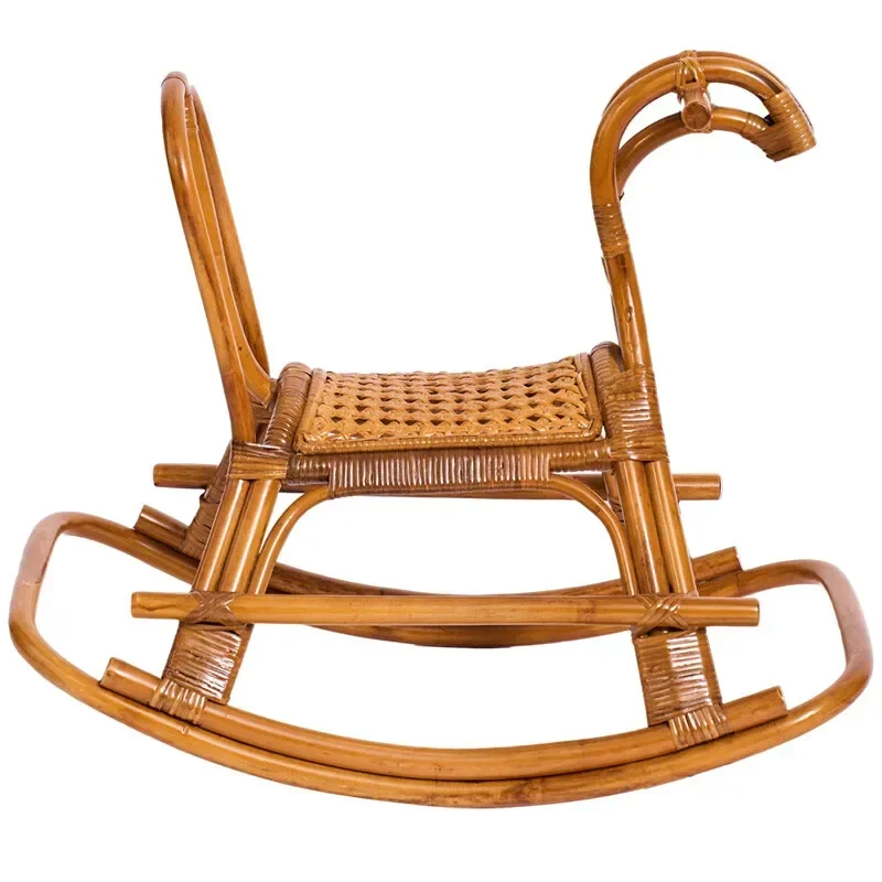 universal indoors and outdoors, rocking horse balcony baby, Trojan horse small rocking horse, rattan skin rocking horse