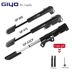 Giyo-mini bomba manual para bicicleta, inflator bola, inflator pneu, schrader/válvula presta, portátil, mtb, ciclismo